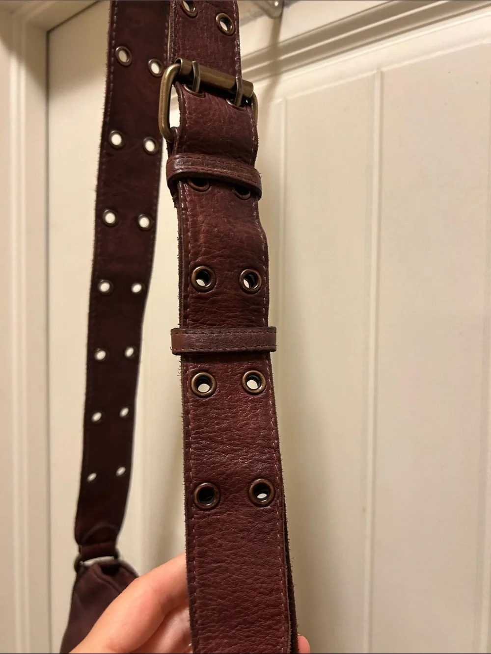 NWT Free People brown  Leather Crossbody Bag - Adjustable Strap